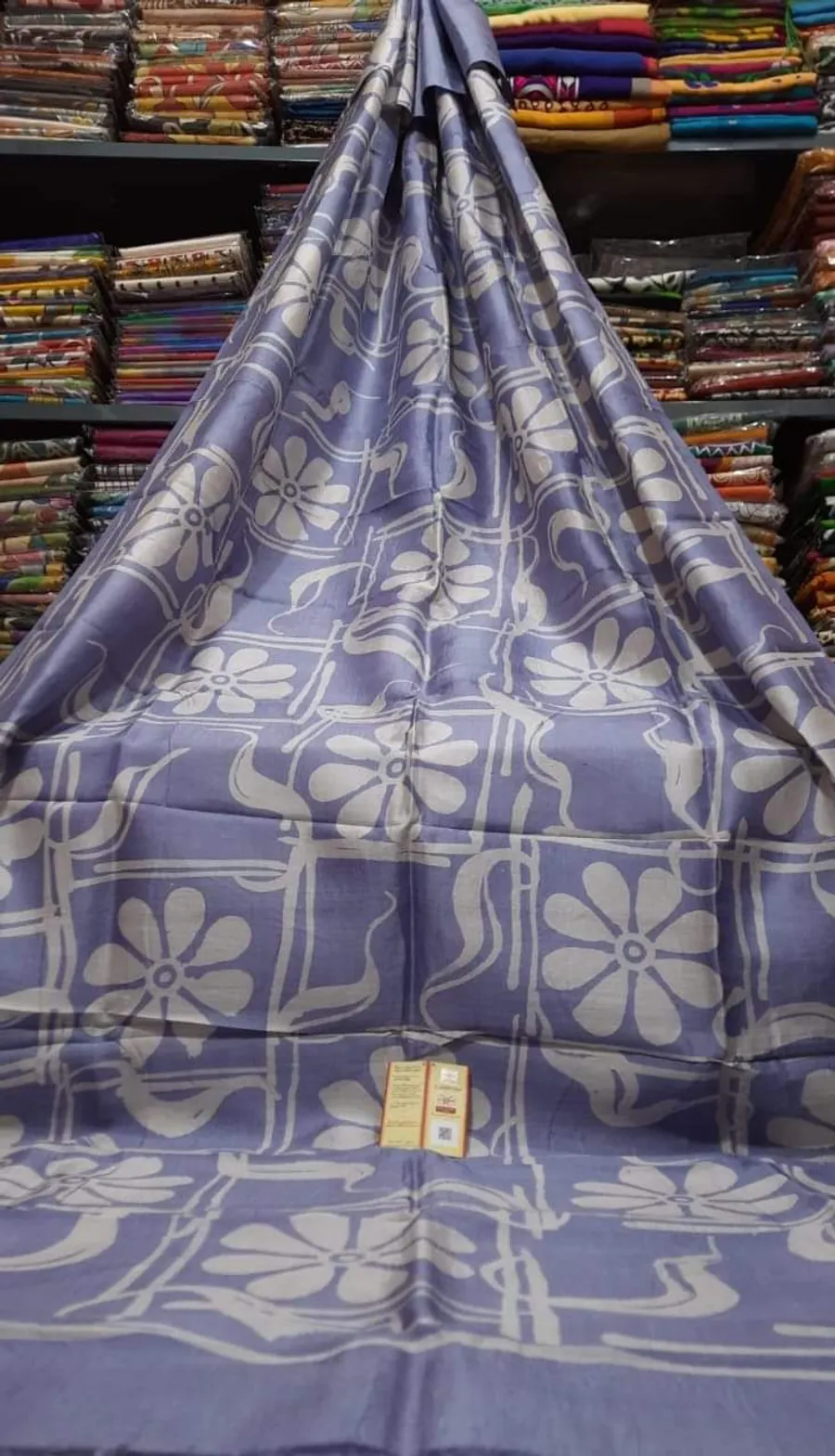 Pure Hand Painted Batik Silk Mark Certified Bishnupuri Silk Sarees